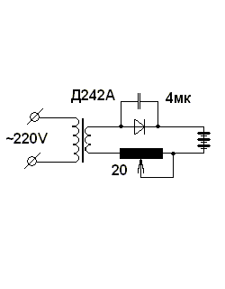 Схема зарядного устройства для зарядки аккумуляторов ассиметричным током.